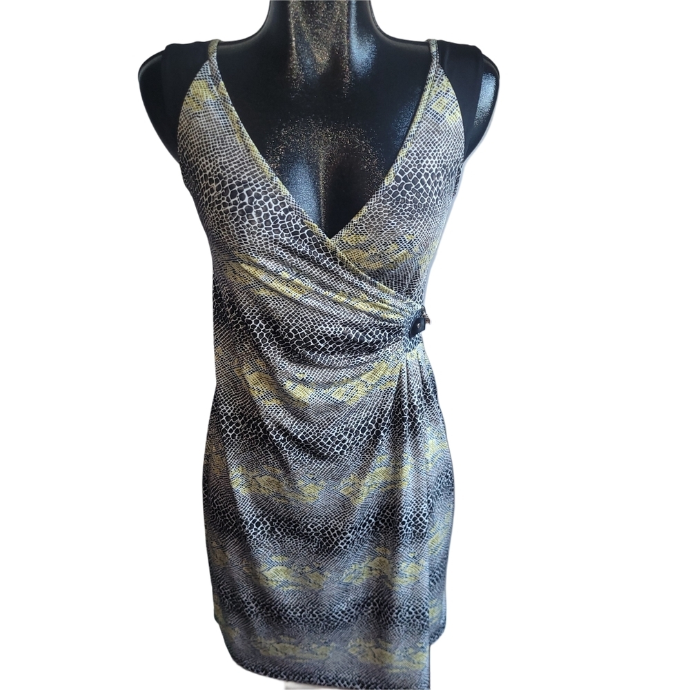 Nicole Benisti Snake Print Sleeveless Wrap Dress S